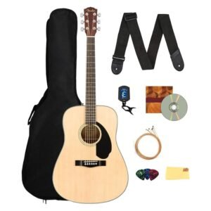 Fender CD-60S Solid Top Dreadnought Acoustic Guitar Bundle